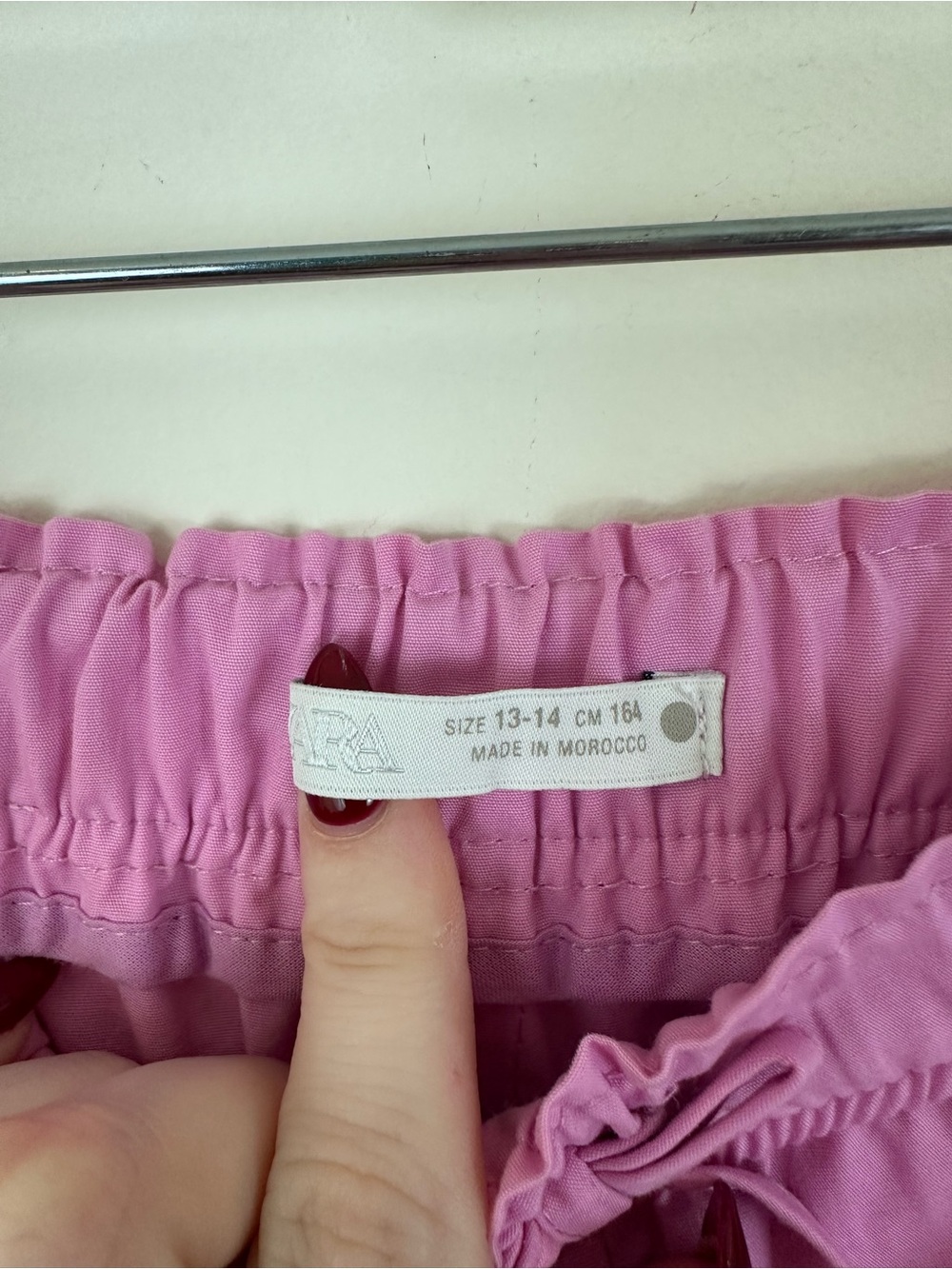 Zara Kids Pink Lace Ruffle Hem Pull-On Pants Size 13-14 Girl's - Picture 3 of 4
